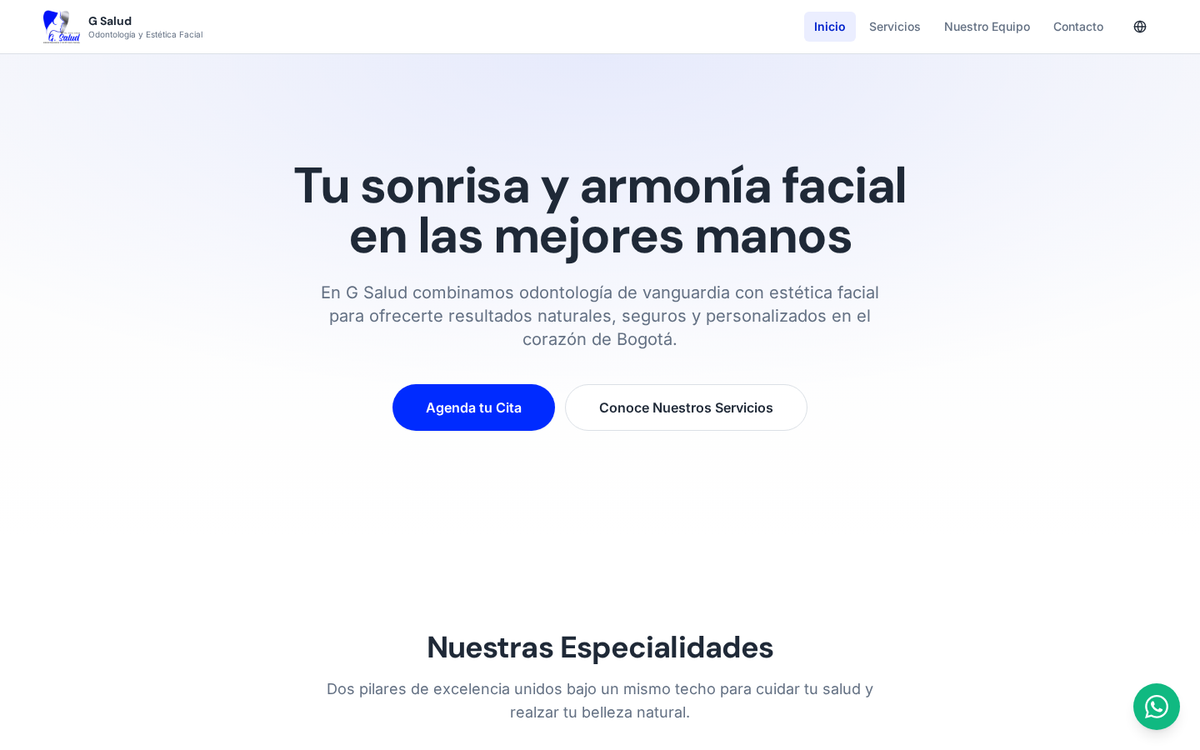 Home page of gsalud.co